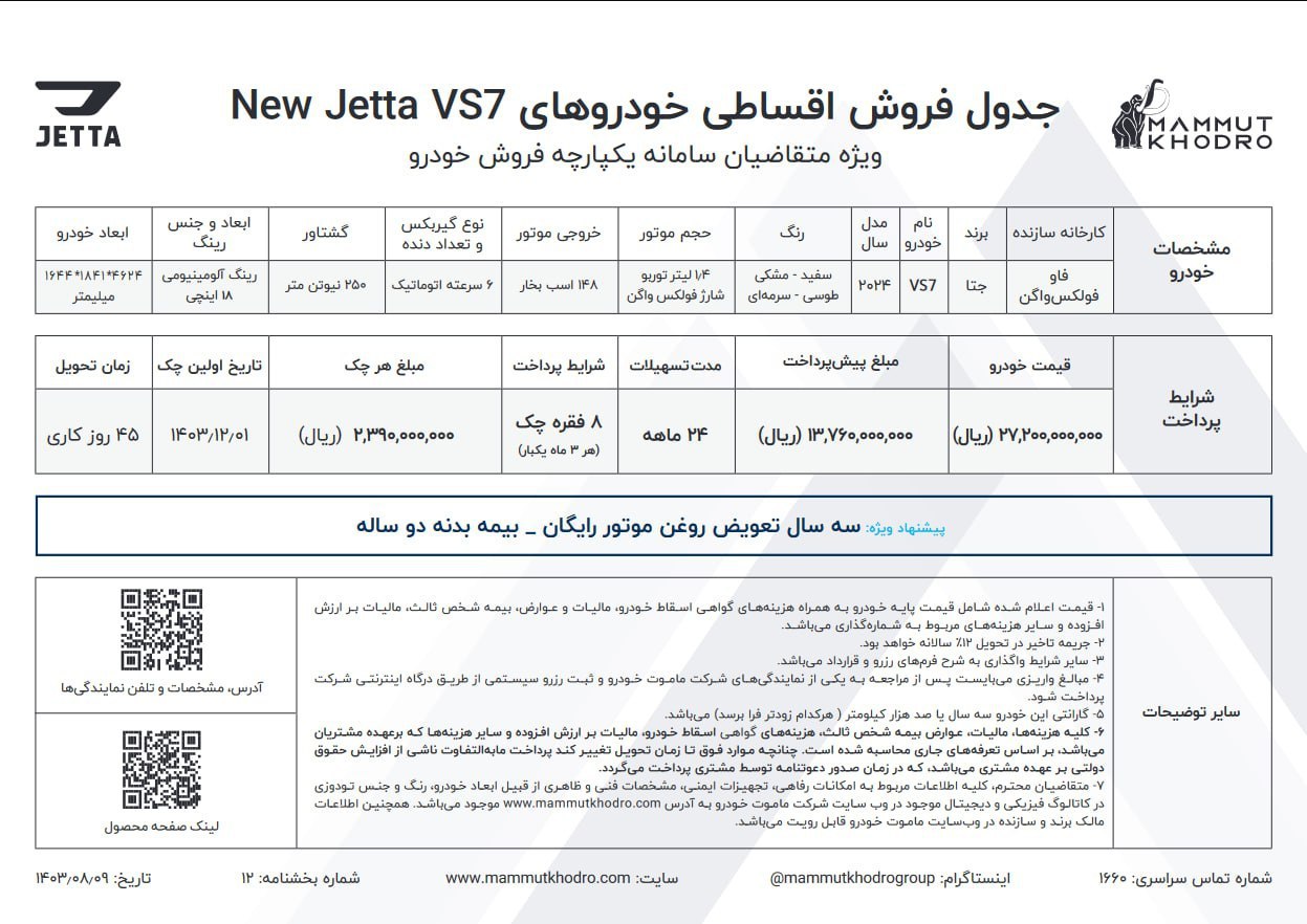 شرایط فروش نسخه های جدید جتا VS5 و VS7